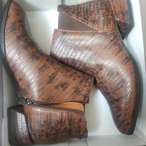 Franco Sarto Faux Leather Ankle Boots - Picture 10 of 12